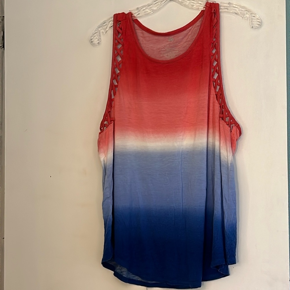 Red white and blue racerback tank